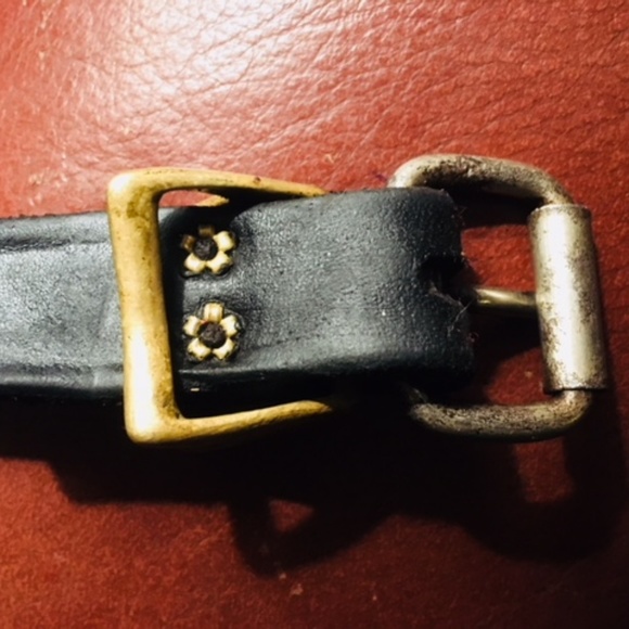 Handmade vintage kids leather belt, copper & brass - Picture 4 of 6